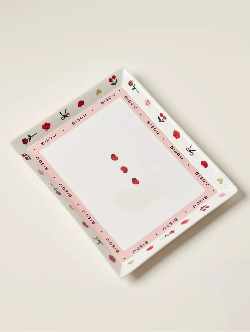 Anthropologie Amour Ceramic Heart Trinket Tray